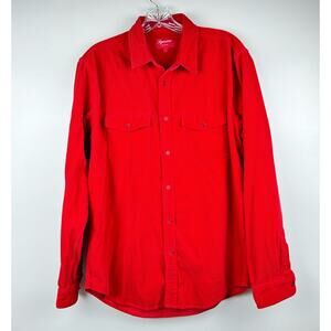 Supreme Button Down Shirt Size L red corduroy long sleeve work shirt